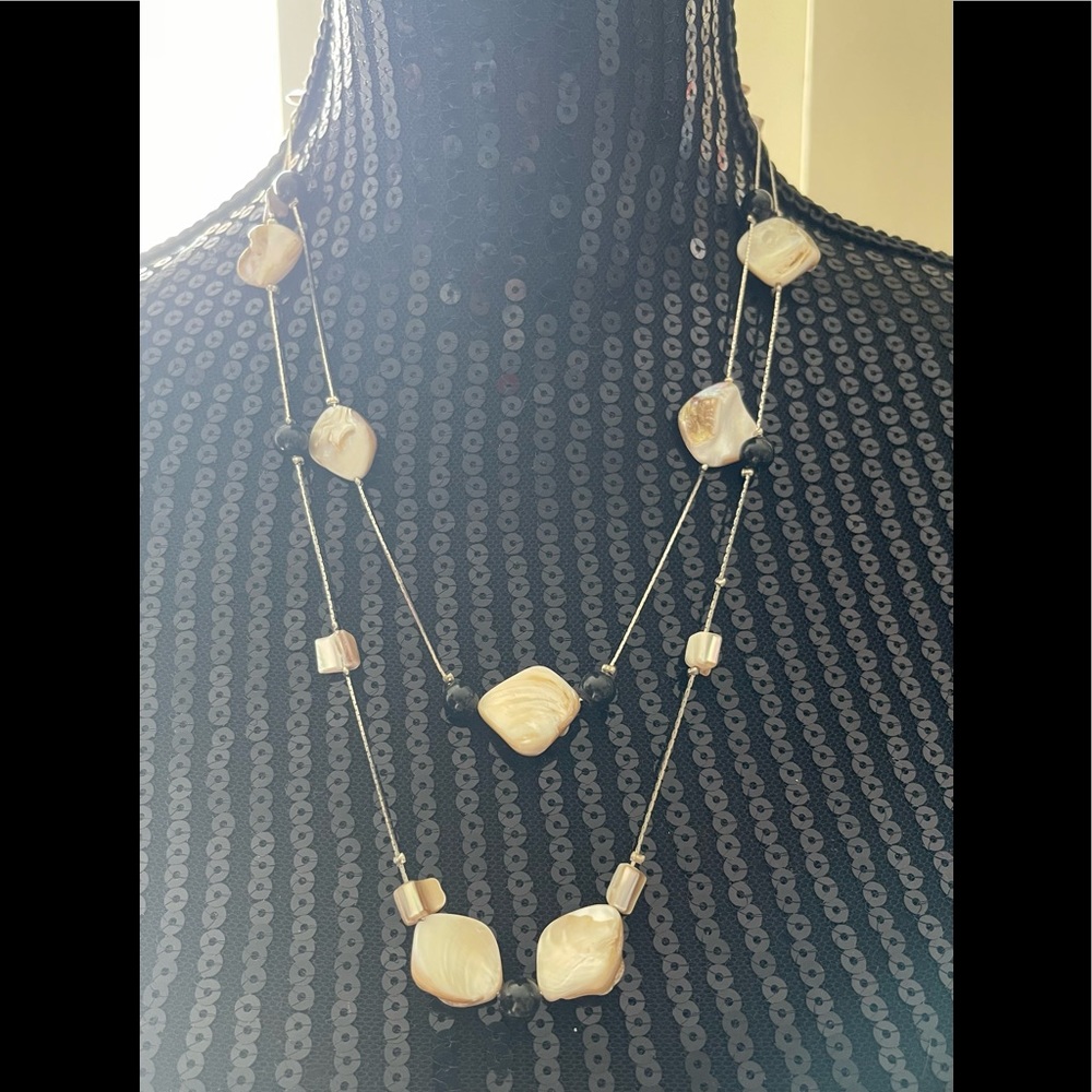 Double Stranded Stone Necklace